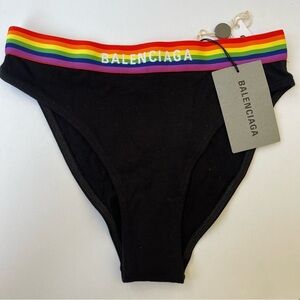 NWT Balenciaga Women’s Pride Panty Brief Underwear - Black , slip sporty briefs